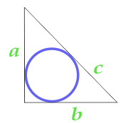 Velikost kruhu vepsaný v obdélníkový trojúhelník
